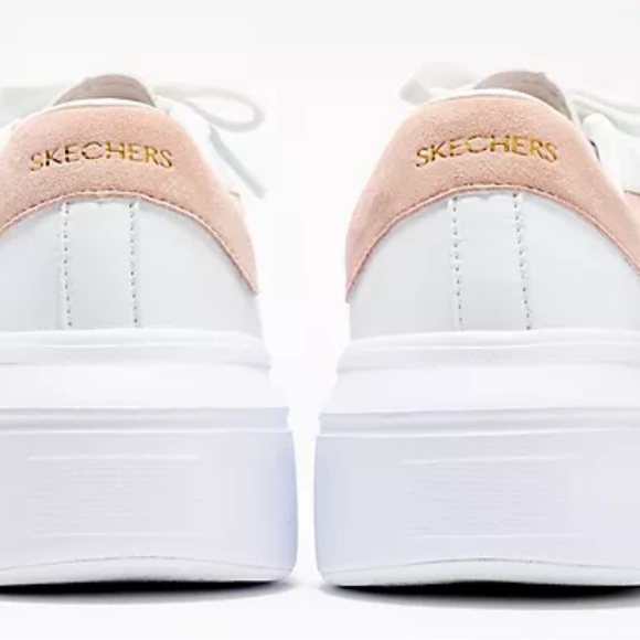 Skechers White and Pink Women's Sneakers - Picture 8 of 10